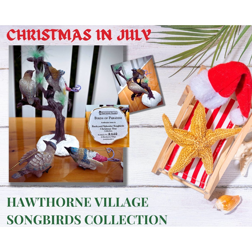 Hawthorne Village Backyard Splendor Songbirds of Paradise Set of 4